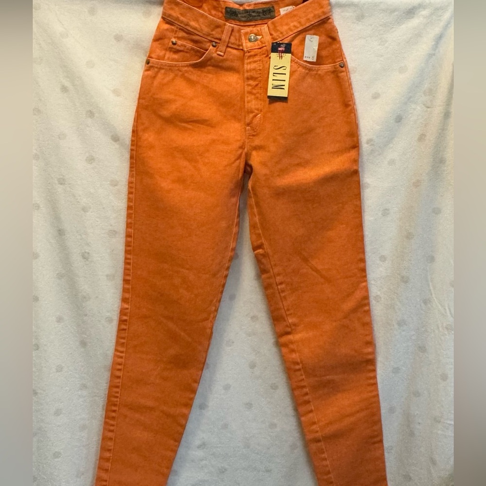 NWT VINTAGE Levi’s 900 Series SLIM Orange Jeans Women’s size 5 Jeans - Picture 2 of 12